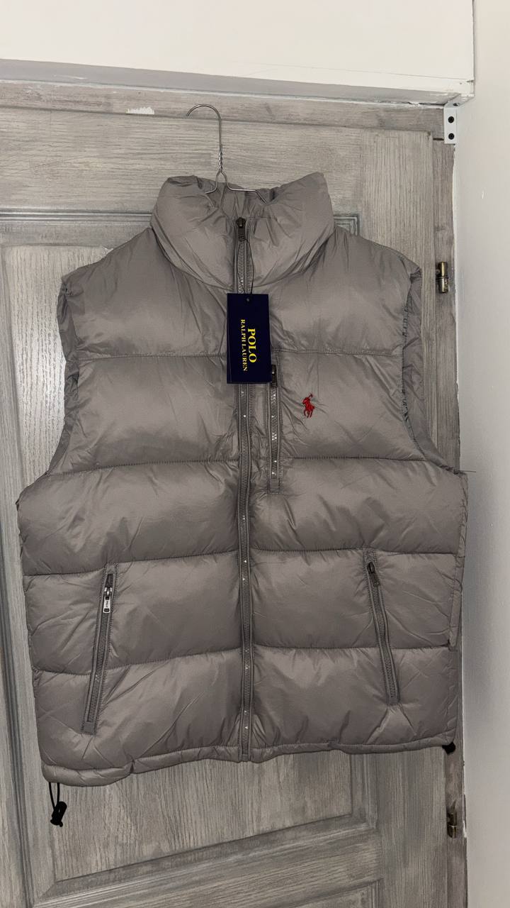 🧥 Doudoune sans manches grise Ralph Lauren